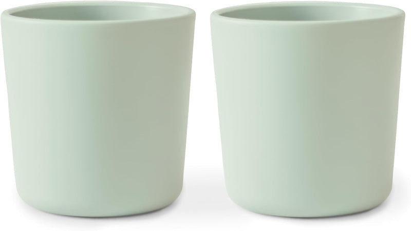 Dinnerware Cups for Kids Set of 2 Reusable BPA Free Dishwasher & Microwave Safe Cups Easy to Hold Made in Denmark (Sage) - Sage