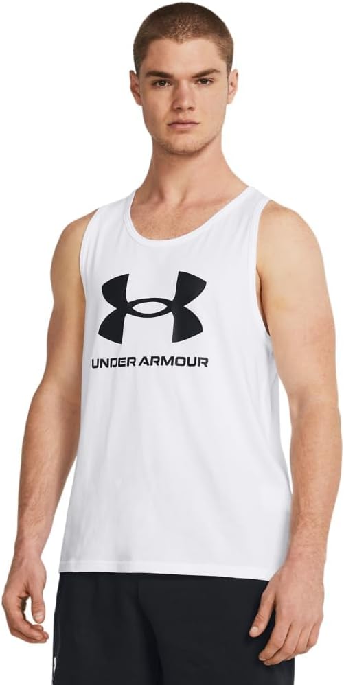 mens Sportstyle Logo Tank Top T-Shirt - (100) White / / Black