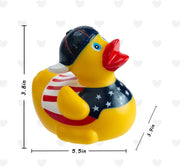Nuwani 3.3 Inch Patriotic Rubber Ducks for Jeeps That Float Upright, No Hole, American Flag Bath Rubber Duck Toys for Adults and Kids, and Baby Shower Bath Toy