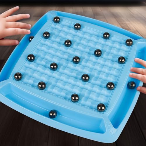 Mumoo Cat Magnetic Chess Game Set, Magnetic Attraction Game with 20 Round Magnetic Pieces, Mental Exercise Puzzle Game, Tabletop Game for Family and Friends
