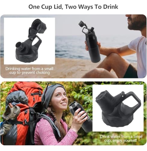 Water Bottle, Stainless Steel Flask, 950 ML/32 OZ, Double Wall Vacuum Insulated, Leak Proof, Hot and Cold, BPA Free, perfect for kids, school, office, gym and sports (Black)