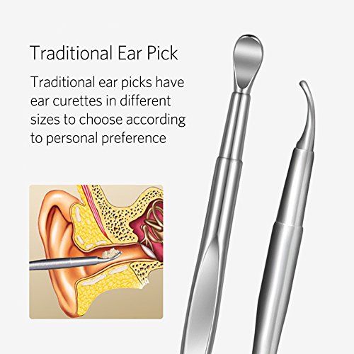 Geengle 8 Pcs Ear Pick Earwax Removal Kit, Ear Cleansing Tool Set, Ear Curette Ear Wax Remover Tool with a Cleaning Brush and Storage Box