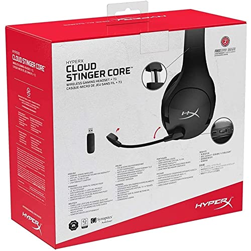 HyperX Cloud Stinger Core Wireless Gaming Headset, for PC, 7.1 Surround Sound, Noise Cancelling Microphone, Lightweight, Black
