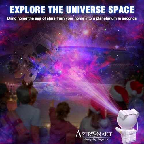 Joyradia Astronaut Projector Lamp Projection LED Night Light Cartoon Spaceman Table Lamp Starry Nursery Colorful Change Children Baby Bedroom Home Decor Creative Gift