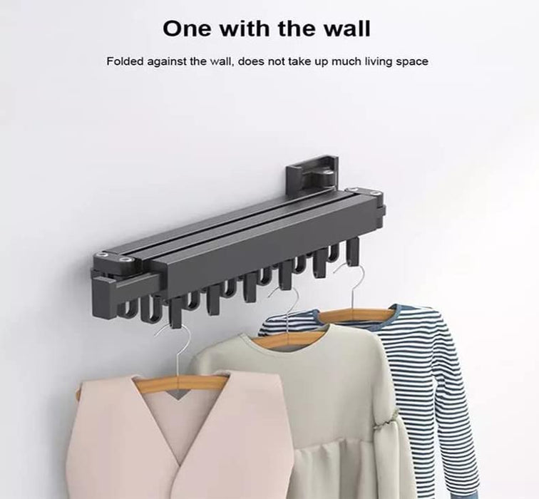 TTEDOYE Folding Clothes Hanger Wall Mount Cloth Drying Rack Retractable Home Laundry Clothesline For Balcony Bedroom Trifold Hole free clothes rack