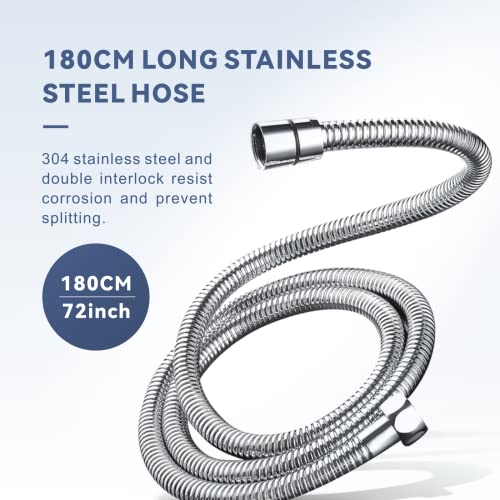 180CM Extra Long Shower Hose, Baytion 360�Anti-twist 304 Stainless Steel Handheld Shower Hose for Shower/Sitz Bath?Leak-proof & Anti-erosion?
