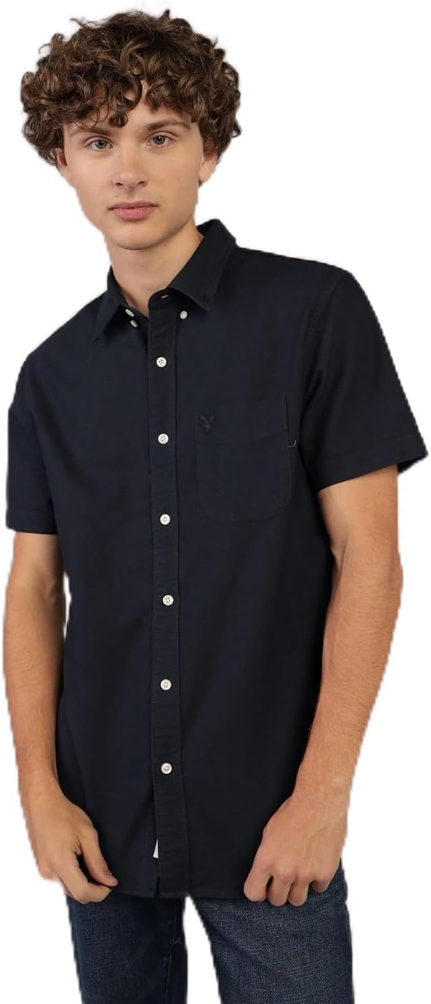 Mens Poolside Button-Up Shirt Modern - Navy