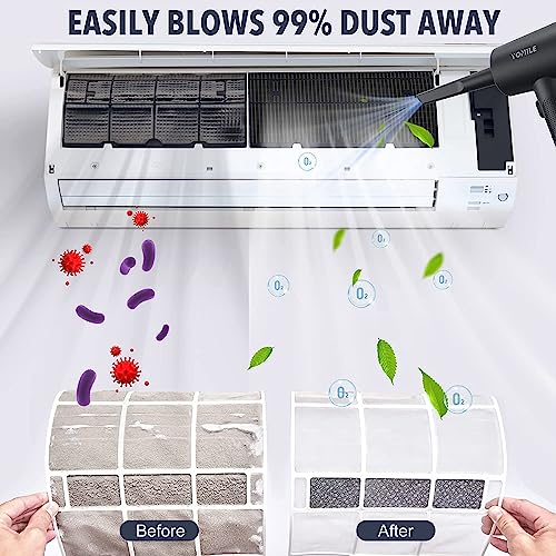 Yomile Compressed air Duster - 120000RPM 3 Speeds Electric Air Duster, 7600mAh Battery Cordless Dust Blower for Keyboard Cleaner,Rechargeable Air Blower AIC Can for Office Computers