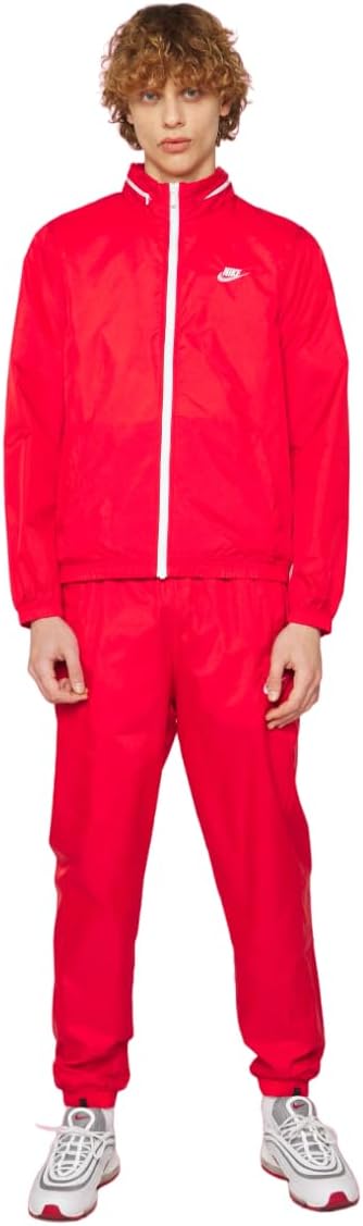 Mens M Nk Club Lnd Wvn Trk Suit Jacket - UNIVERSITY RED/(WHITE)