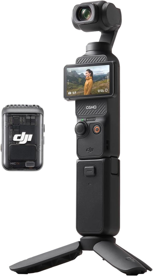 DJI Osmo Pocket 3, Vlogging Camera with 1'' CMOS & 4K/120fps Video, 3-Axis Stabilization, Face/Object Tracking, Fast Focusing, 2" Rotatable Touchscreen, UAE Version with Official Warranty Support - DJI Osmo Pocket 3 Creator Combo