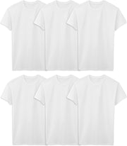mens Stay Tucked Crew T-shirt T-Shirt - Tall Man - 6 Pack - White