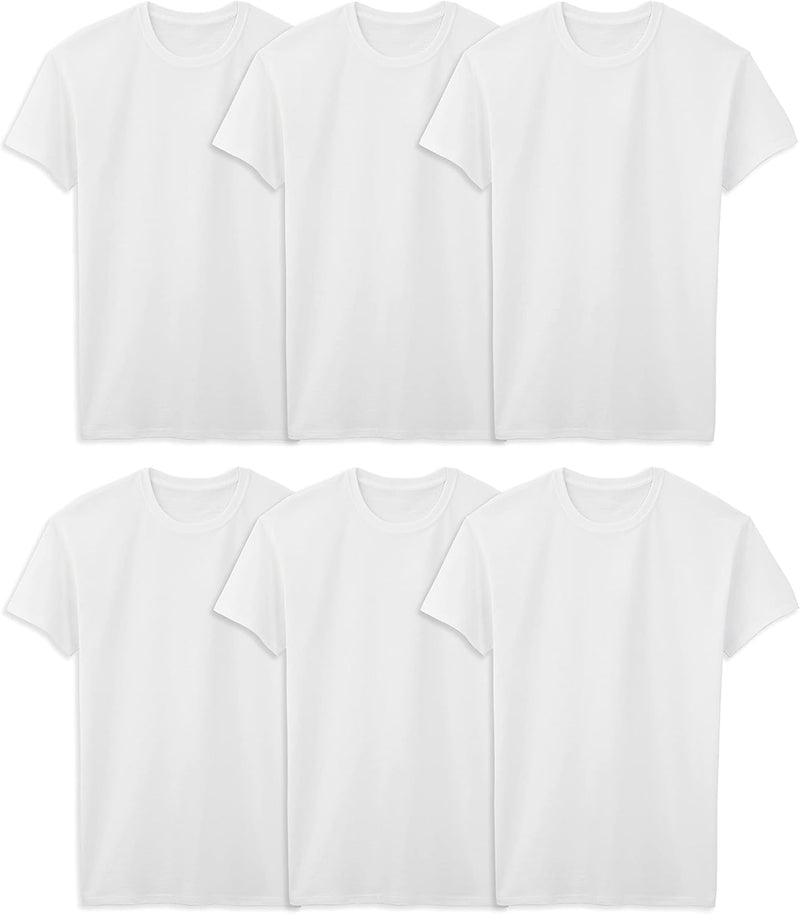 mens Stay Tucked Crew T-shirt T-Shirt - Tall Man - 6 Pack - White