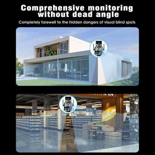 Doeek 4K Security Camera Outdoor Dual Lens, 350° Pan/Tilt View, Smart Motion Tracking, Full Color Night Vision, 2-Way Audio, IP66 Weatherproof, Secure SD/Cloud Storage, Versatile for Home Safety