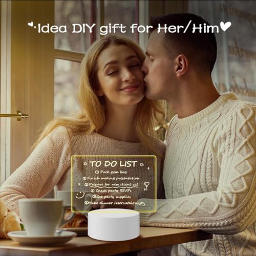 Acrylic Dry Erase Board with Light Up, Led Note Plank Remote Control/16 Colors Change/2Powers Mode Night Light Board, Message Acrylic Sheet DIY with 2 Pens, Birthday Mother's Day Gift