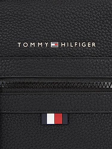 Tommy Hilfiger Men Essential PU Mini Reporter Shoulder Bag Small, Black (Black), One Size