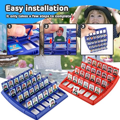 ARGT Guess Who? Classic Family Board Game – Fun Indoor Puzzle for Kids & Adults, 2-Player Desk Battle Game – Traditional Who Is It? Strategy Game, Perfect Party Gift for Boys & Girls Age 4+