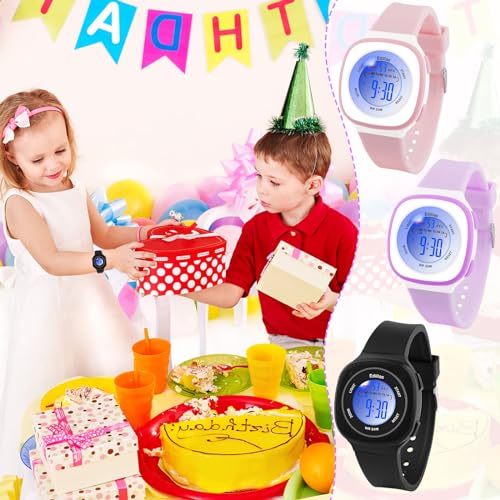 Azonee Kids Watches Digital for Girls Boys, Light Wristwatch for Child Waterproof Sport Outdoor Multifunctional Wrist Watches with Stopwatch Alarm for Ages 4-15