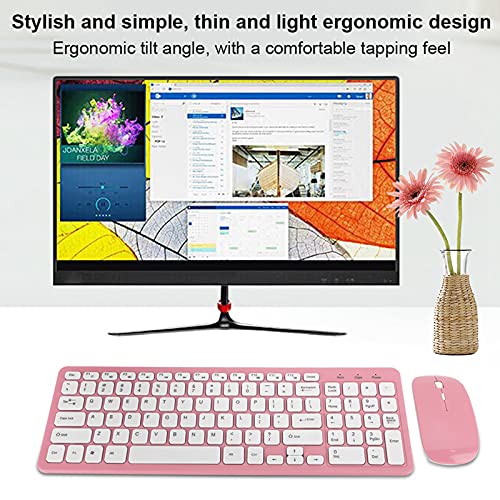 needlid Wireless Keyboard Mouse Combo, Ultra-Thin Compact Full Size Keyboard and Mouse Set with 3-Speed Micro USB Receiver, 96 Keys Keyboard 4 Keys Mouse for Computer PC Laptop