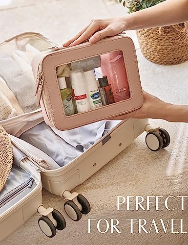 Small Cosmetic Bag for Purse Mini Makeup Bag for School Cute Clear Make Up Pouch for Travel Tiny Leather White Make Up Organizer Case for Backpack Toiletry Bag Waterproof Square Pouch with Zipper
