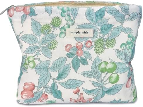 STARDW Flower Cosmetic Bags Makeup Bags for Women and Girls,Travel Makeup Bag Large Capacity Canvas Makeup Bag,Makeup Organizer Bag Zipper Pouch, Embossed pink, Large Capacity Aesthetic Makeup Bags
