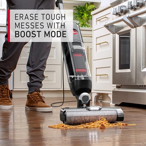 Hoover Streamline Wet & Dry Hard Floor Stick Vacuum Cleaner, Corded, Powerful Suction, Self-Cleaning, Multi-Surface for Hard Floors & Pet Hair, LCD Display, Boost Mode, CDHF-SLME,Warranty Include