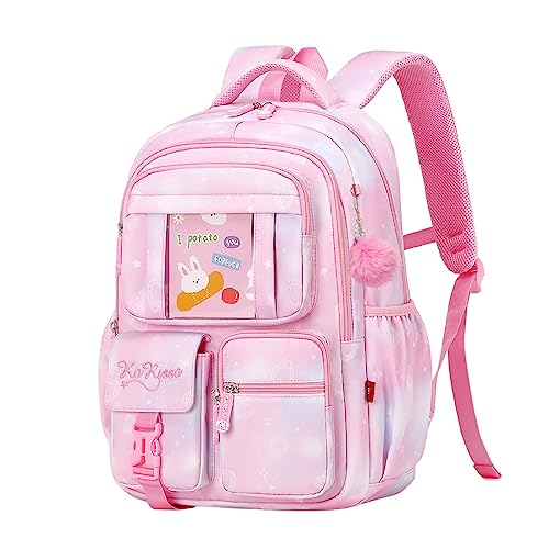 Azonee Backpack for Kids, School Bag for Girls Lightweight & Multi Compartment School Bag for Teenagers Water Resistant & Large Capacity School Bag (Pink)