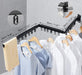 SKYISOK Foldable Clothes Hanger Wall Mount Retractable Cloth Drying Rack Indoor Outdoor Aluminum Home Laundry Clothesline Space Saving