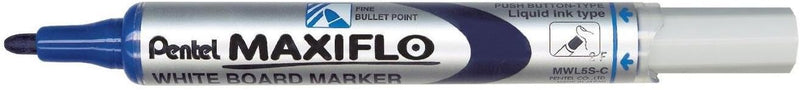 Pentel Maxiflo Whiteboard Marker, Fine bullet point, Red ink, (Pack of 12)