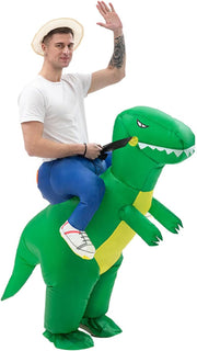 Inflatable Dinosaur Costume for Adults Animal Riding Cosplay Outfit Cute and Fancy Inflatable Halloween - Green