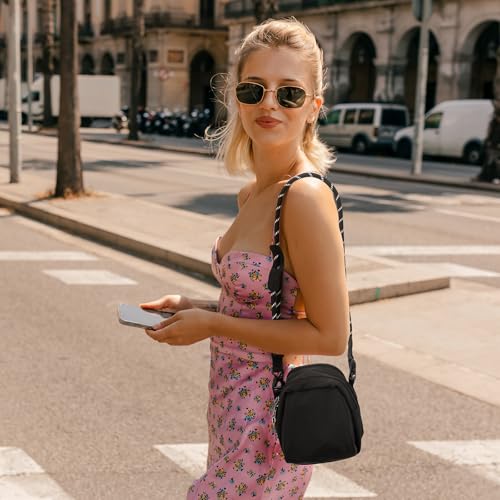 Crossbody Bag Sling Purse for Women Men Girls, Multi Position Cute Handbag Mini Clutch Purse with Zipper Closure For Travel Leisure and Beach Trips