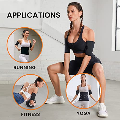 KASTWAVE Thigh Trimmers for Women Sauna Sweat Bands Thigh Shaper Adjustable Sauna Waist Trainer for Leg - 1 Pair