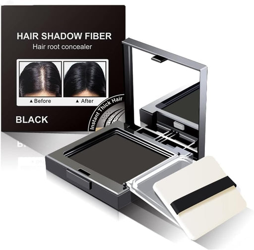Hair Root Concealer - New Type Hairline Powder, Root Touch Up Powder, Instantly Cover Up Gray Hair Root Fiber 12g, Black
