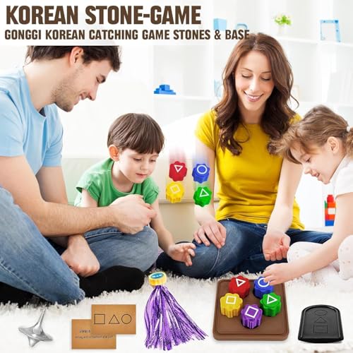Korean Folk Game Set – Traditional Korean Play Games including Jebi Chagi, Gonggi, Biseokchigi, Paeng-i, and Ddakji. Perfect for Family Travel and Fun