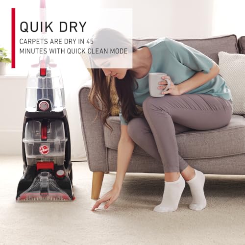 Hoover Carpet & Floor Cleaner Power Scrub Elite with Quick dry and Spin Scrub technology 1200W (Black & Red) CWGDH012