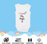 Pack of 2 Unisex Baby Romper with Mama and Papa Printed Design for Newborns,Infants, Toddlers Sleeveless Jumpsuit Snap Closure for Easy Diaper Changes Ideal for Baby Shower