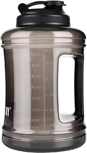 Water Bottle with Handle Portable Large Plastic Water Bottles for Adults BPA-free Half Gallon Water Bottle Reusable 2 Liter Water Jugs for Outdoor Hiking Fitness Travel Camping Cycling - Black