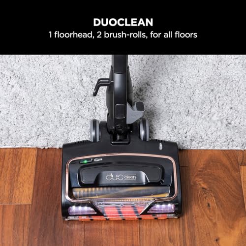 Shark Corded Stick Vacuum Cleaner with Anti Hair Wrap and DuoClean Floorhead, Flexible Pet Vacuum with Anti-Allergen Complete Seal, 3 Attachments, 10m Cord, Rose Gold HZ500UKT