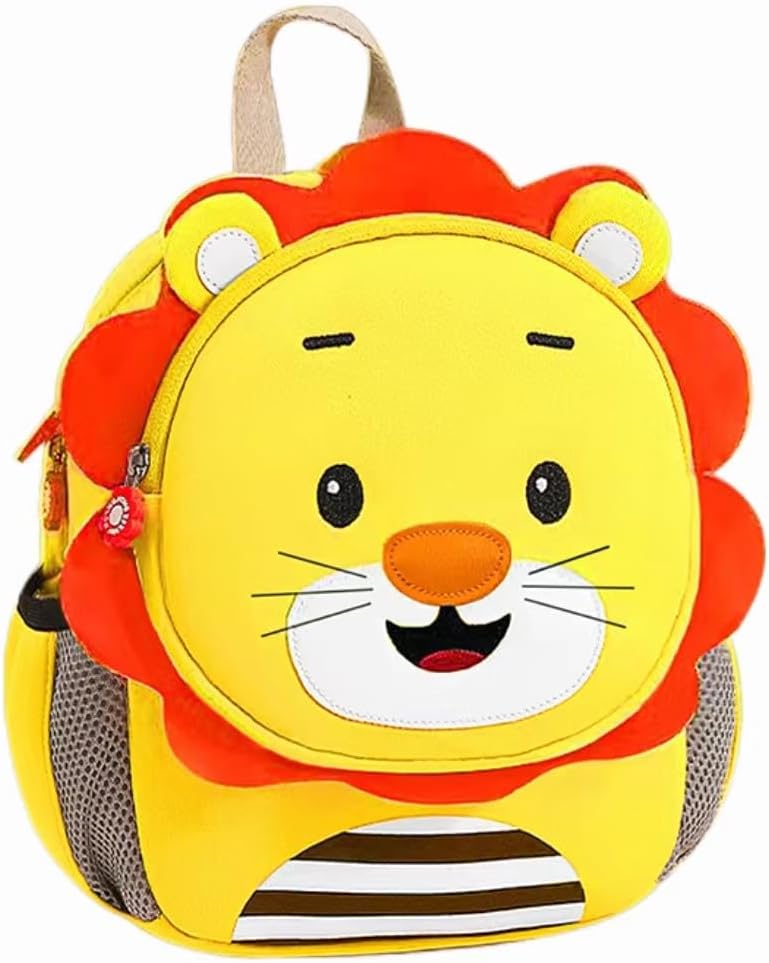 Cute Toddler Backpack Toddler Bag Schoolbag Animal 3D Cartoon Mini Travel Bag for Baby Girl Boy 2-8 Years Small Kids Daypack - lion