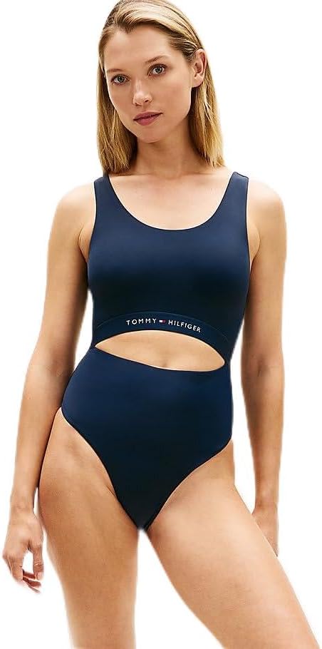 Tommy Hilfiger Womens CUT OUT ONE PIECE Cut Out Swimsuit (pack of 1) - Dark Night Navy