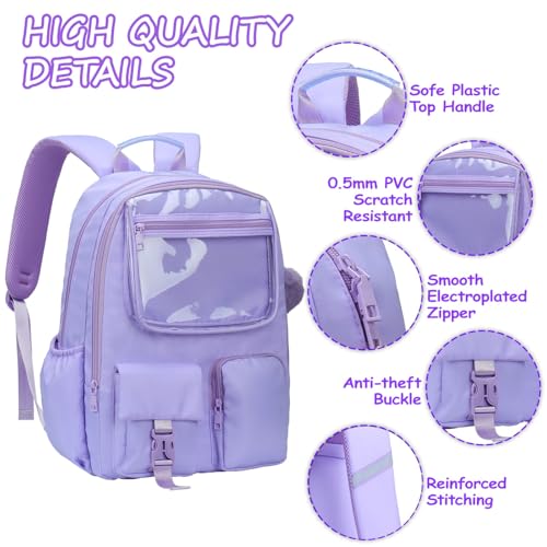 Ocbabe Backpack for Girl Plain Laptop Backpack 15.6 inch Bookbag,Daypack,Water Resistant College School Bag for Student