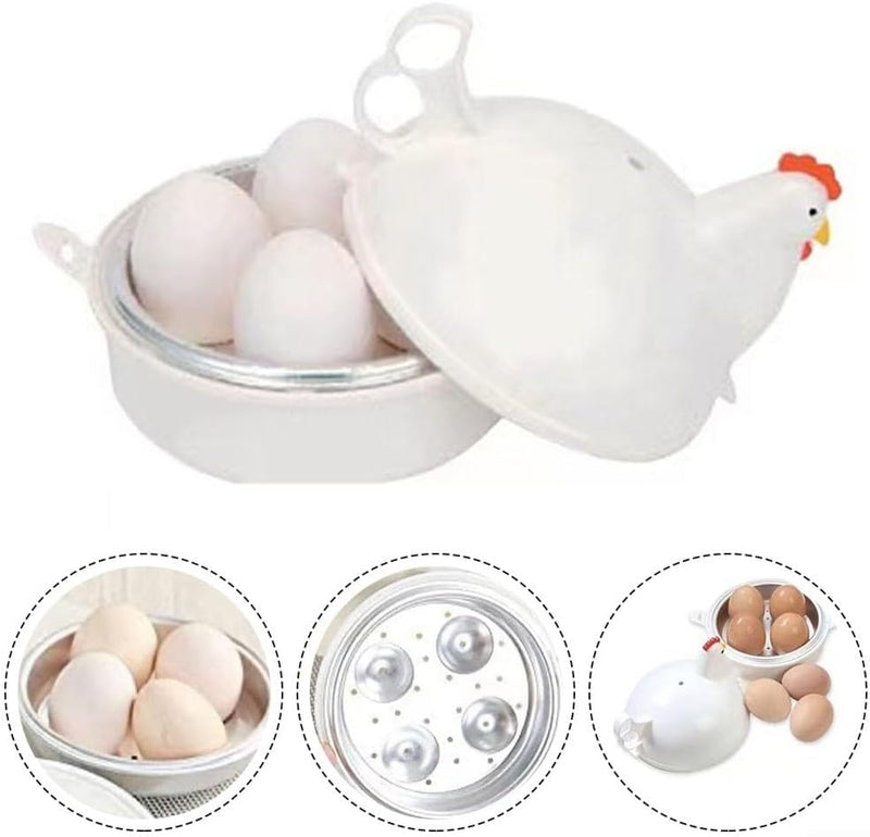 Microwave Egg Steamer Egg Cooker Boiler,Microwave Oven Cooker Egg Detaches The Shell Steamer Kitchen White