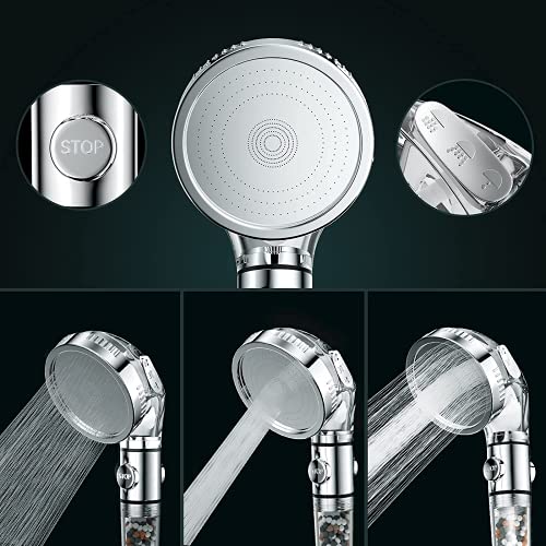 SKY-TOUCH Sky Touch High Pressure Filtered Shower Head For Hard Water And Filtering Impurities, Hand Held Shower Head With Filter Balls.