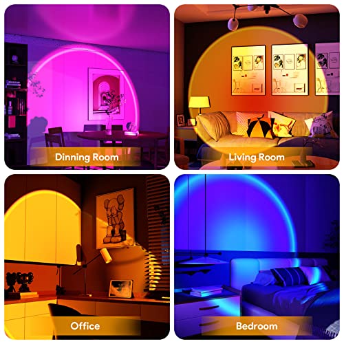 Bavcieu Sunset Lamp Projection Led Lights with Remote, 16 Colors Night Light 360Â° Rotation Rainbow 4 Modes Setting for Photography/Selfie/Party/Home/Living Room/Bedroom Decor, Gifts Women
