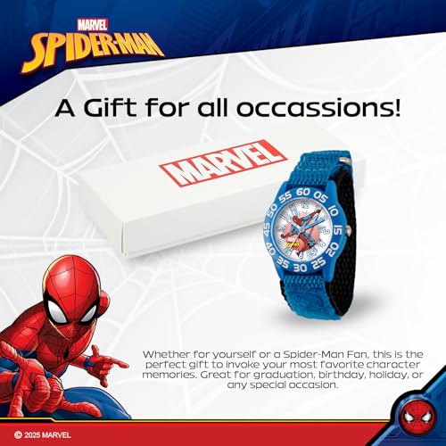 MARVEL Spider-Man Kids' Plastic Time Teacher Analog Quartz Nylon Strap Watch
