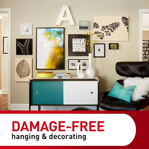 Command Large Picture Hanging Strips, White, Holds Up To 16 Lbs, 14-Pairs, Easy To Open Packaging