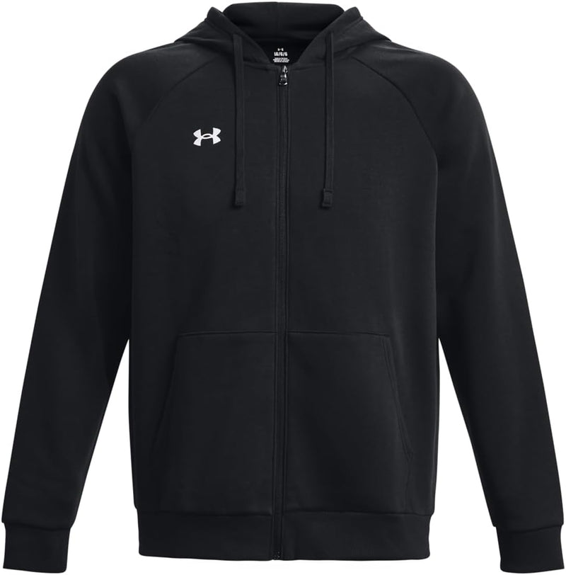 mens Ua Rival Fleece Fz Hoodie Sweatshirt (pack of 1) - Black / / White