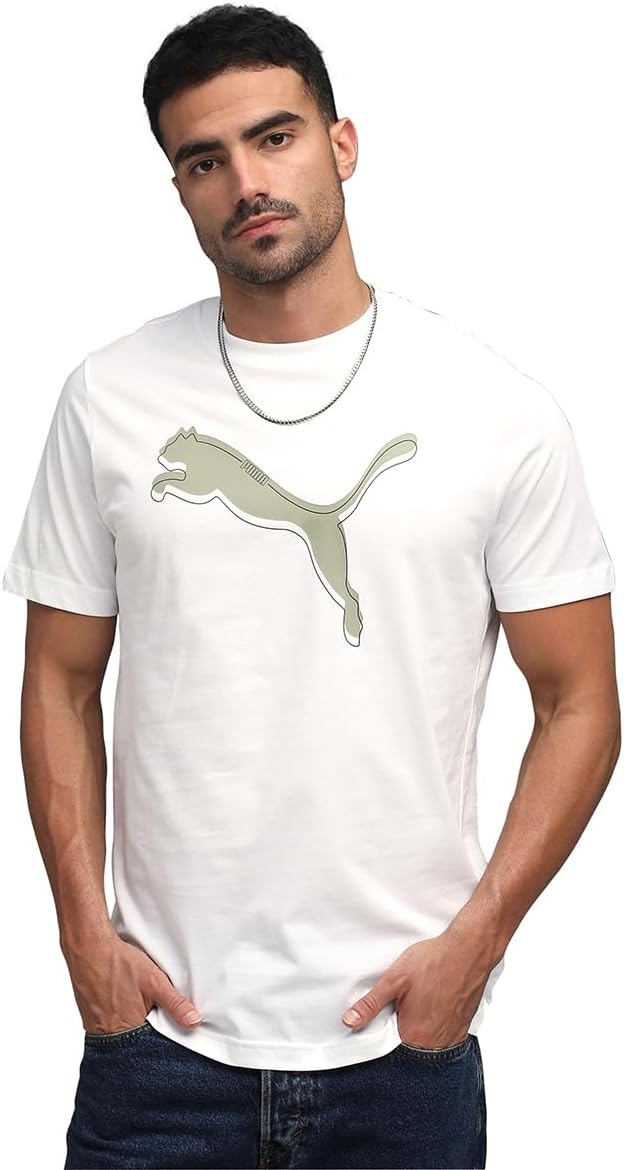 mens GRAPHIC Cat Logo Tee PUMA White T-Shirt - PUMA White