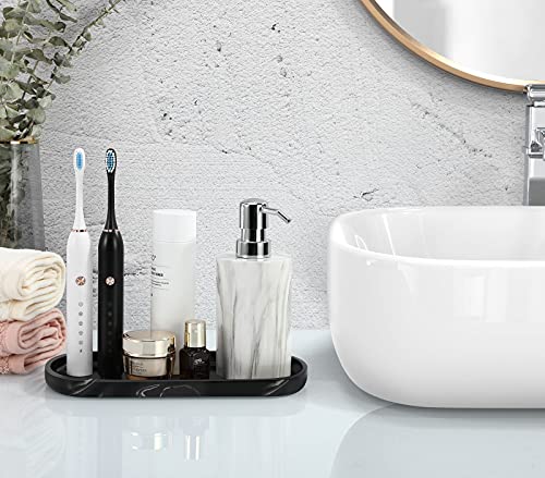 Luxspire Decorative Oval Resin Tray, Bathroom Organizer, Jewellery Holder Storage for Candles, Soap, Ideal Decoration, Ink