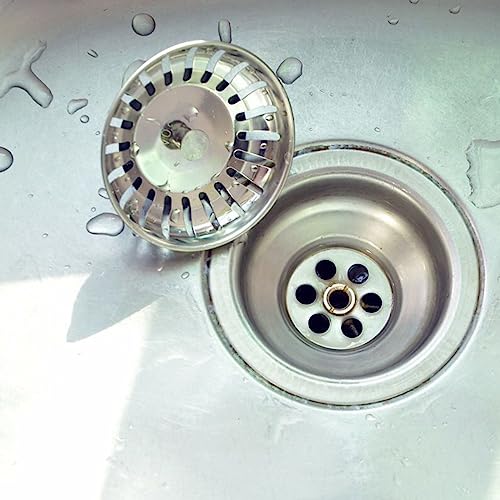 ECVV® 2PCS Sink Strainer Stopper for Kitchen, Universal Silicone Sink Drain Strainer, Food Catcher Strainer Plug for Sink Drain Silver