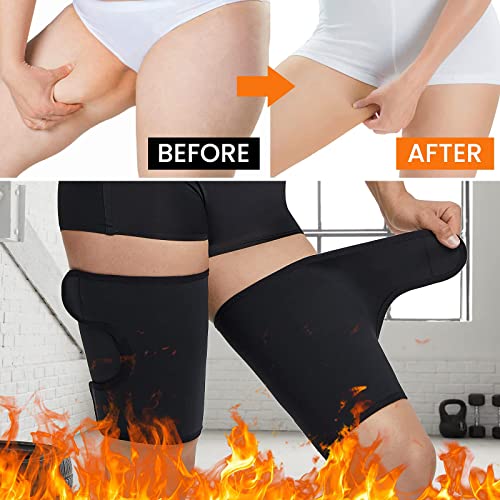 KASTWAVE Thigh Trimmers for Women Sauna Sweat Bands Thigh Shaper Adjustable Sauna Waist Trainer for Leg - 1 Pair